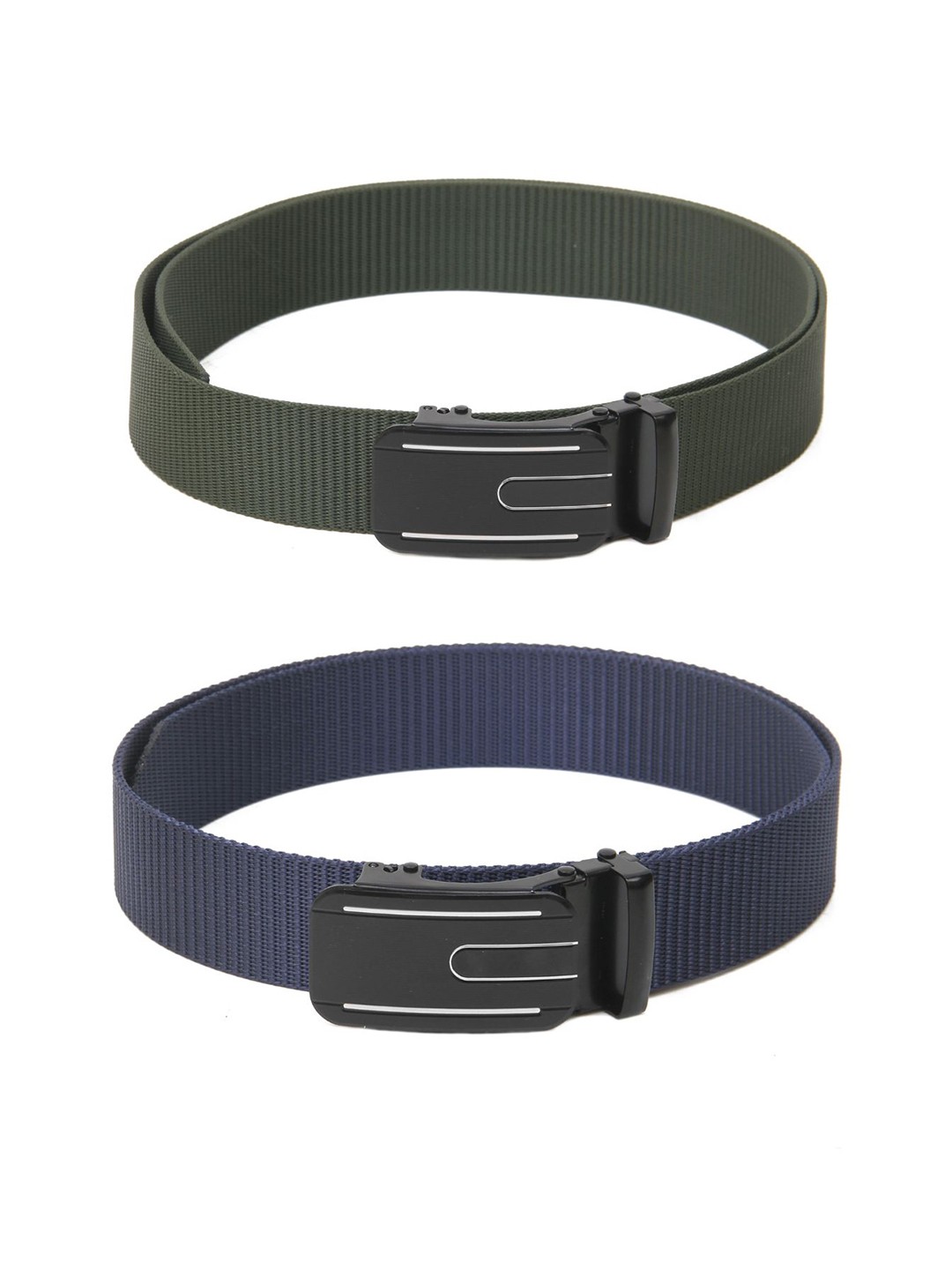 

Calvadoss Women Set Of 2 Textured Belt, Green