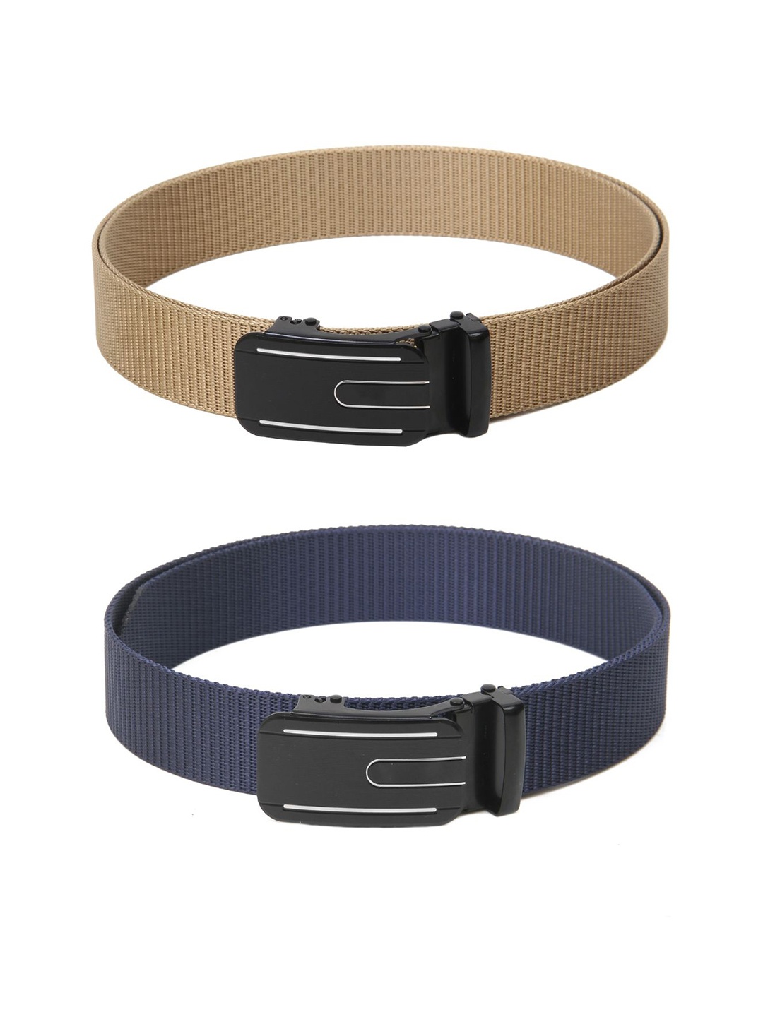 

Calvadoss Women Set of 2 Textured Belt, Beige