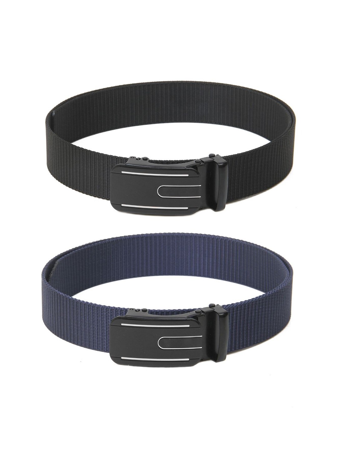 

Calvadoss Women Set of 2 Textured Belts, Black