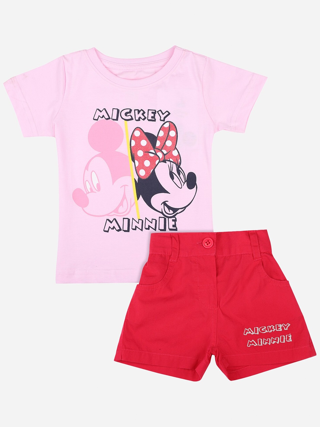 

Bodycare Kids Girls Minnie & Friends Printed T-shirt With Short, Red