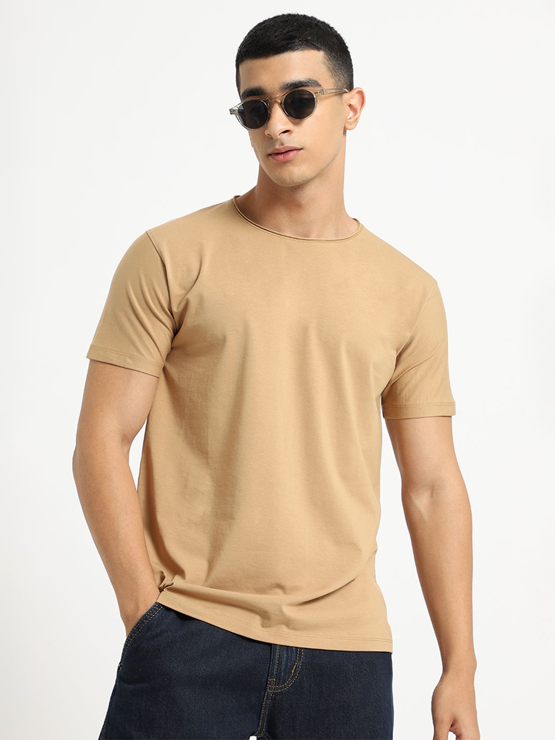 

Banana Club Regular Fit Crew Neck Regular Sleeves T-shirt, Beige