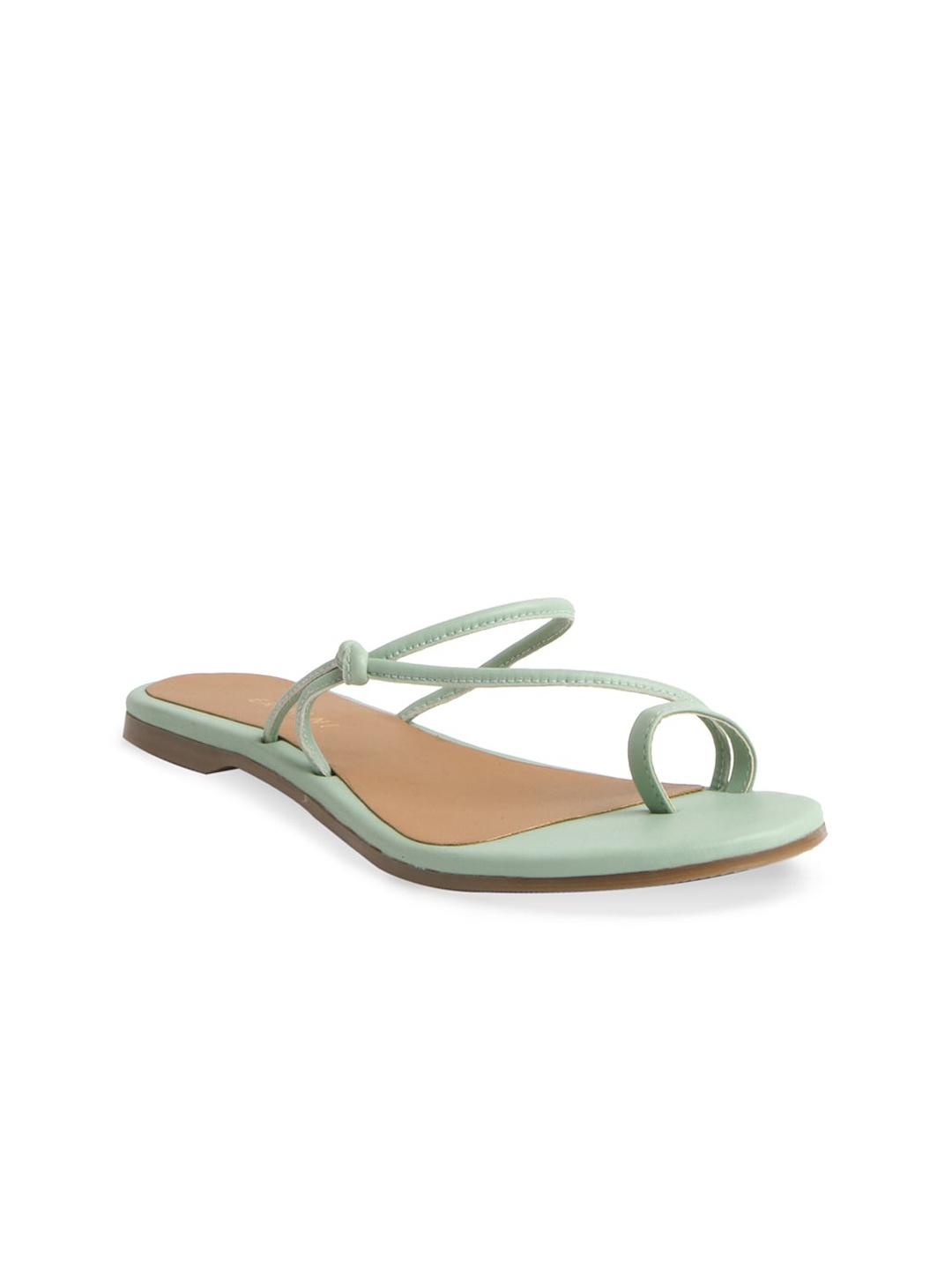 

ERIDANI Strappy One Toe Flats, Green