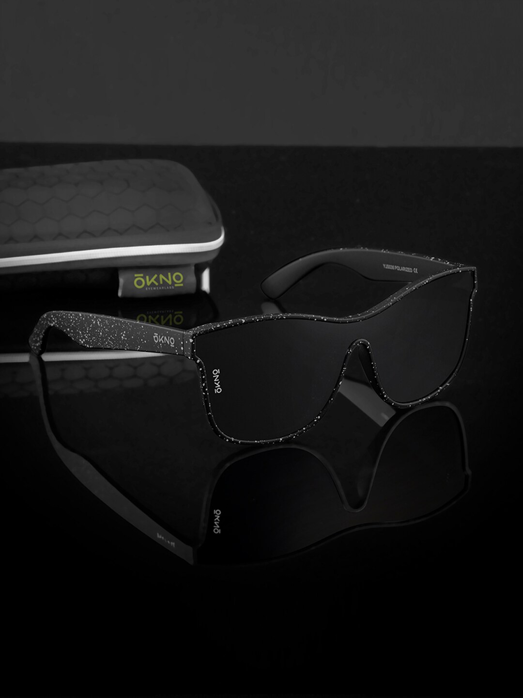

Eyewearlabs Norvik Unisex Rectangle Sunglasses with Polarised Lens ELOKNorvikJFC1, Black