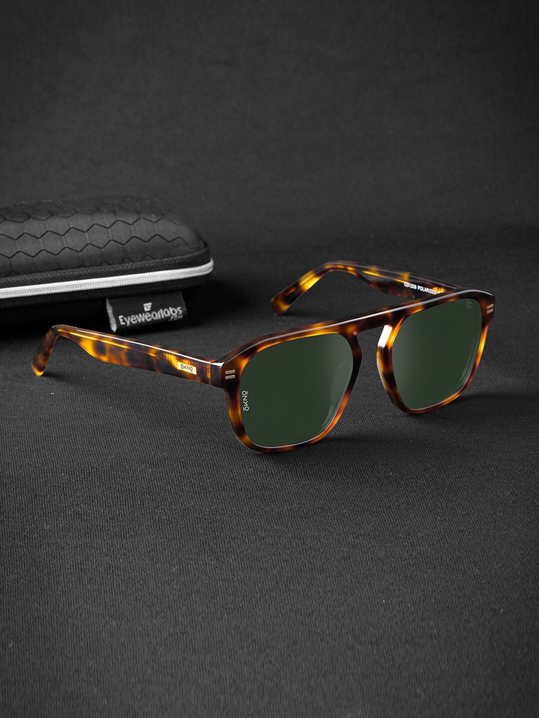 

Eyewearlabs Unisex Square Sunglasses With Polarised Lens ELOKRayneMBC5, Green
