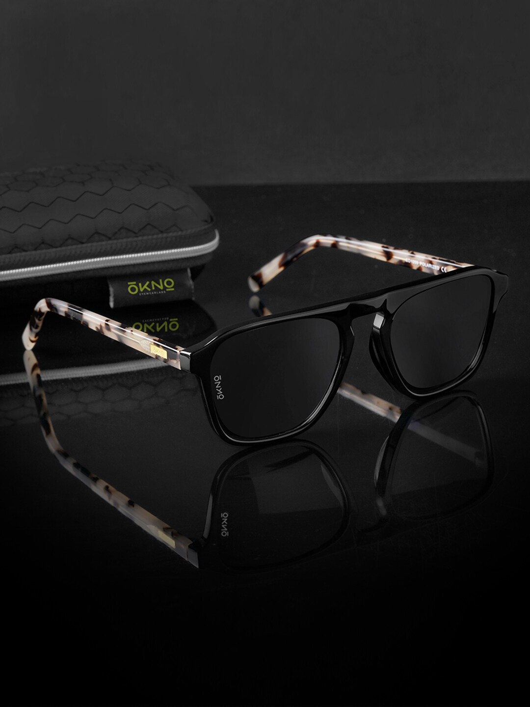 

Eyewearlabs Unisex Square Sunglasses With Polarised Lens ELOKHaydnMBC6, Black
