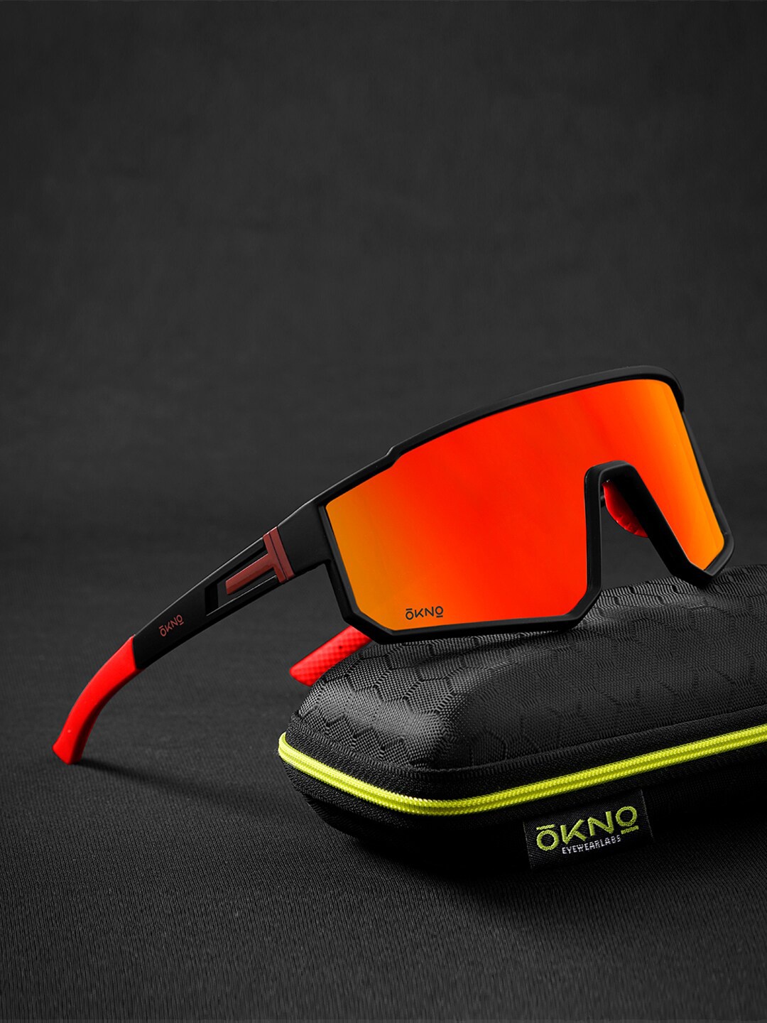 

Eyewearlabs Unisex Rectangle Sunglasses with Polarised Lens ELOKRykerFKC3, Red