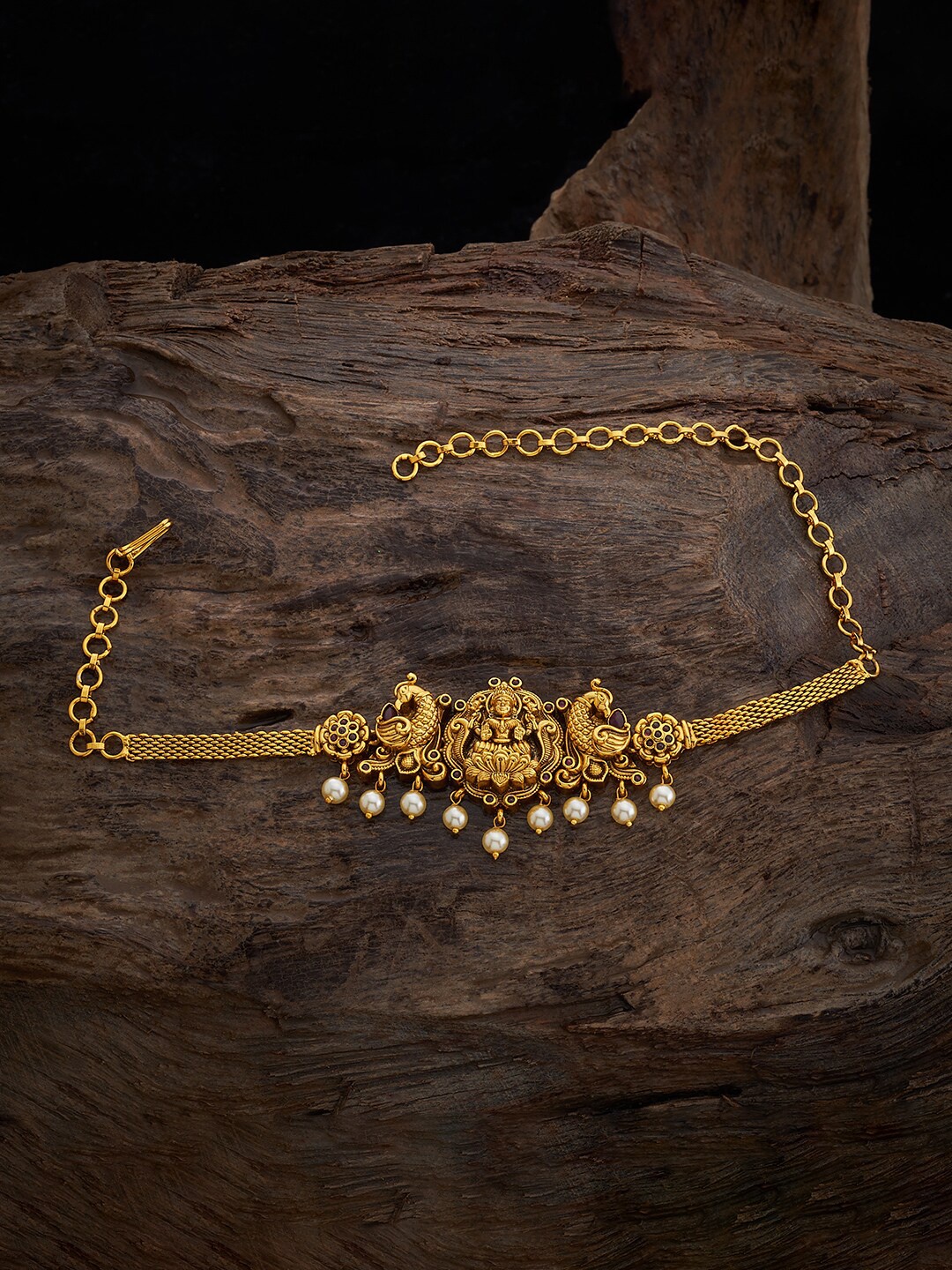 

Kushal's Fashion Jewellery Gold-Plated Stone-Studded & Beaded Antique Armlet