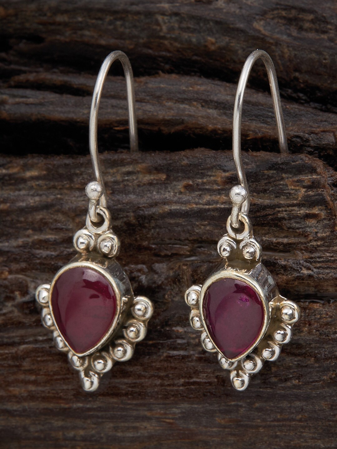 

Kushal's Fashion Jewellery Rhodium-Plated Silver Drop Earrings