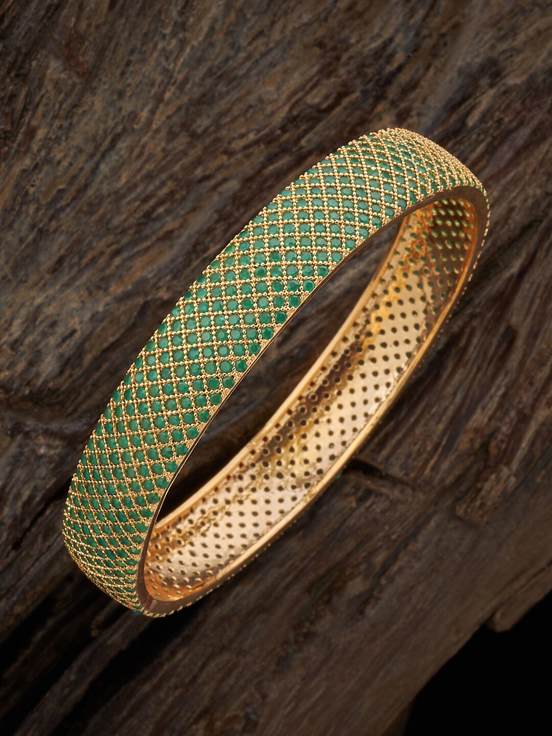 

Kushal's Fashion Jewellery Gold Plated CZ Studded Bangle
