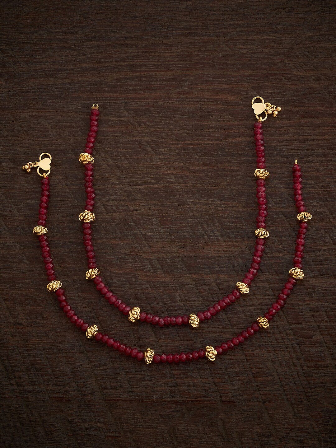 

Kushal's Fashion Jewellery Gold-Plated Artificial Stones Anklet