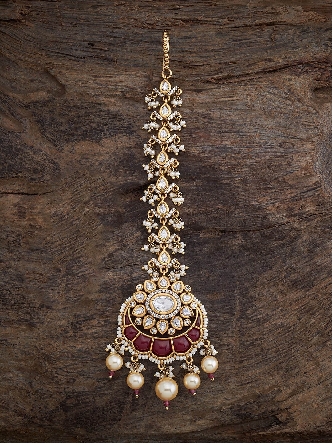 

Kushal's Fashion Jewellery Kundan Studded Maang Tikka, Gold