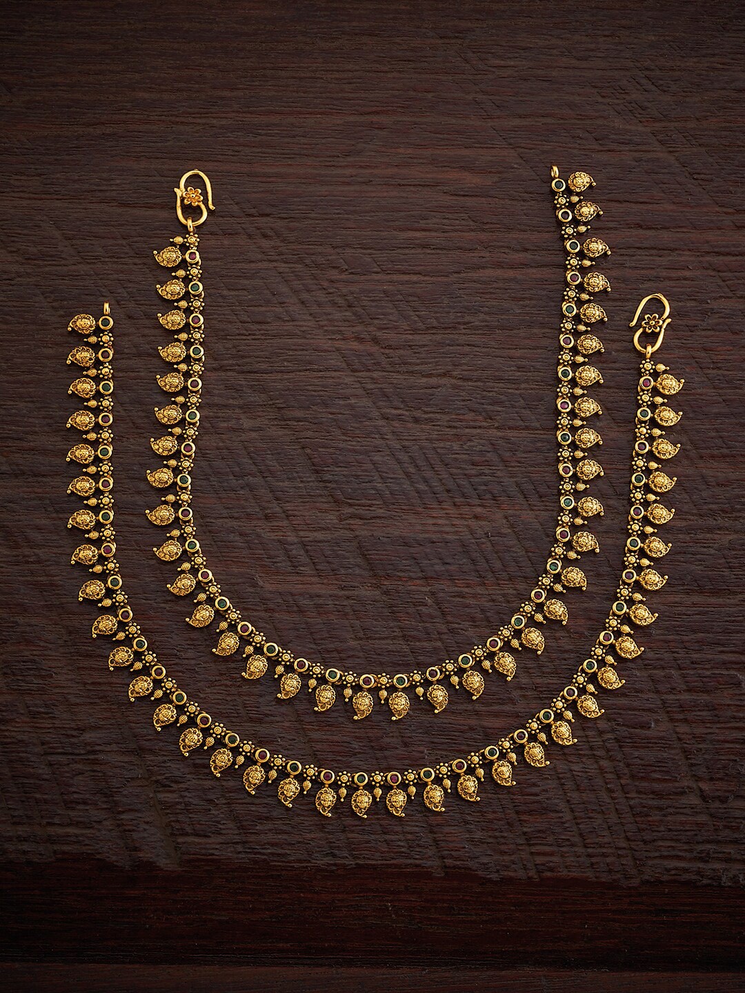 

Kushal's Fashion Jewellery Gold-Plated Artificial Stones Anklet