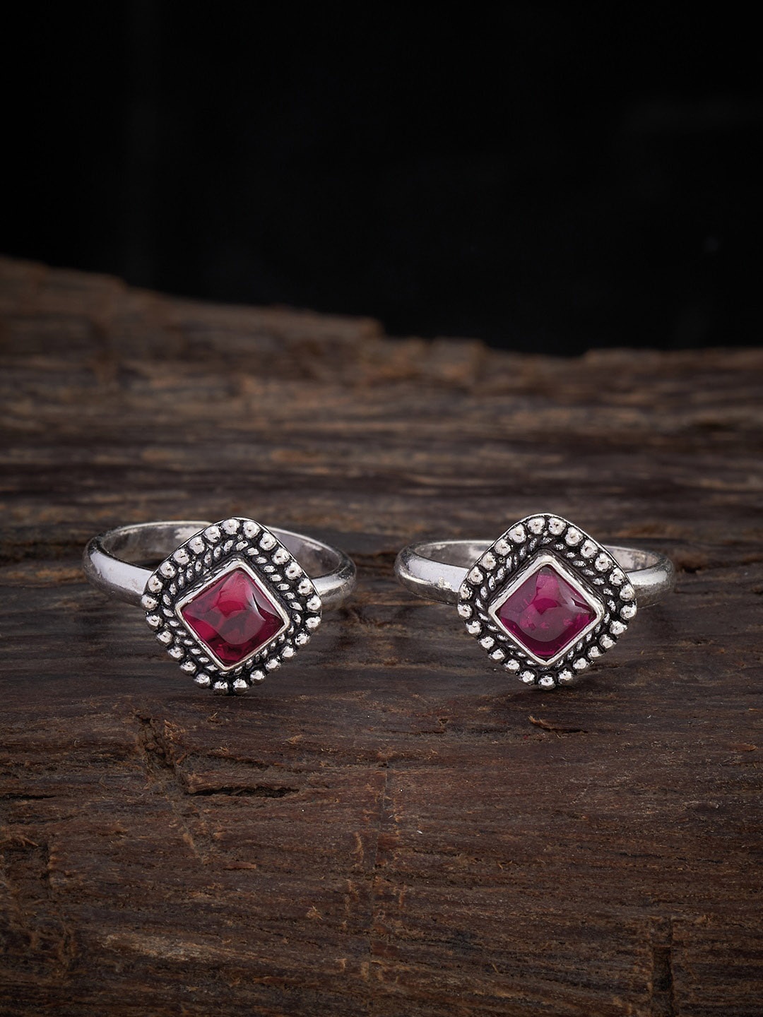 

Kushal's Fashion Jewellery Set Of 2 Silver Rhodium-Plated Toe Rings