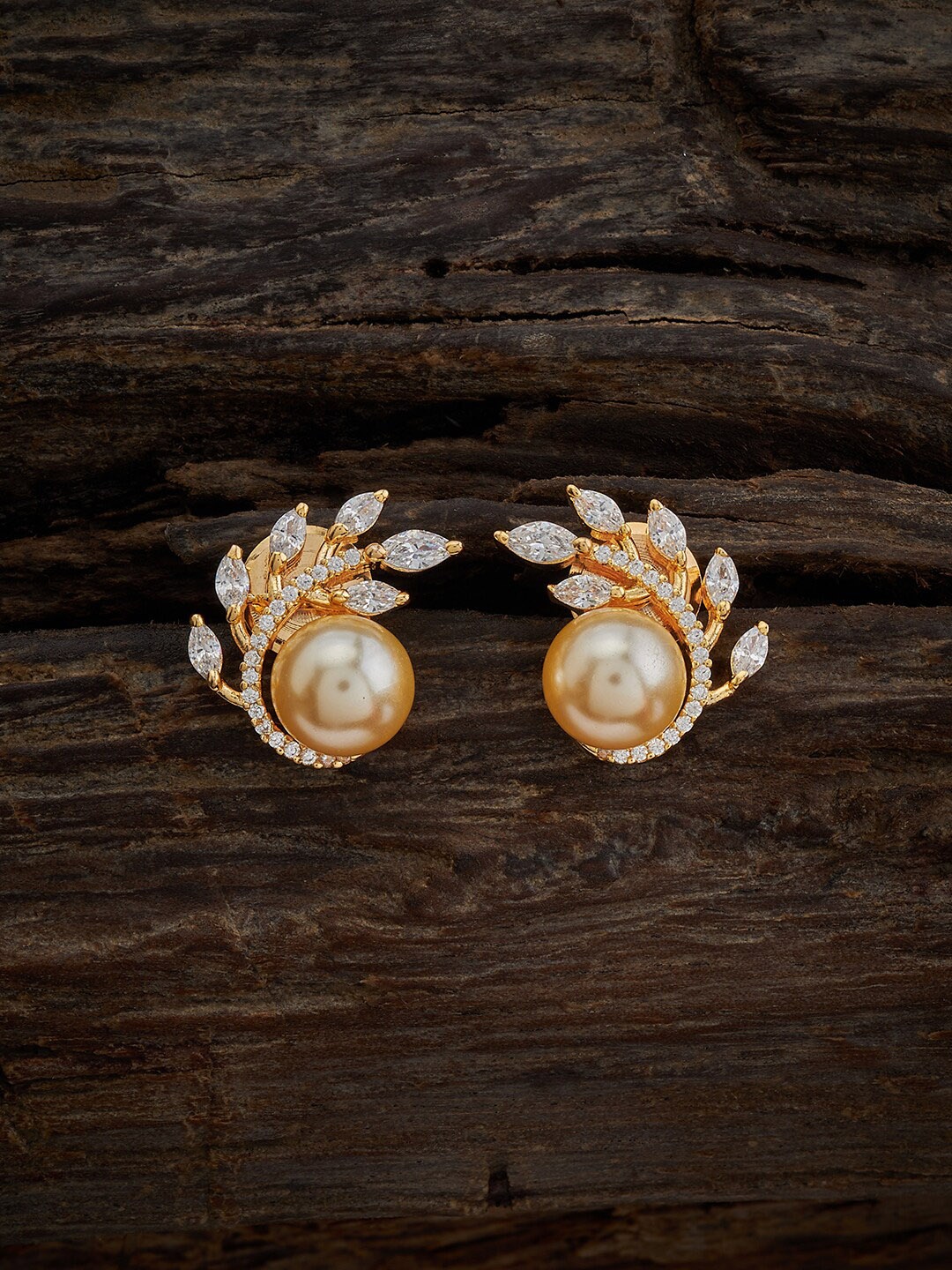 

Kushal's Fashion Jewellery Gold-Plated Contemporary Studs Earrings, White