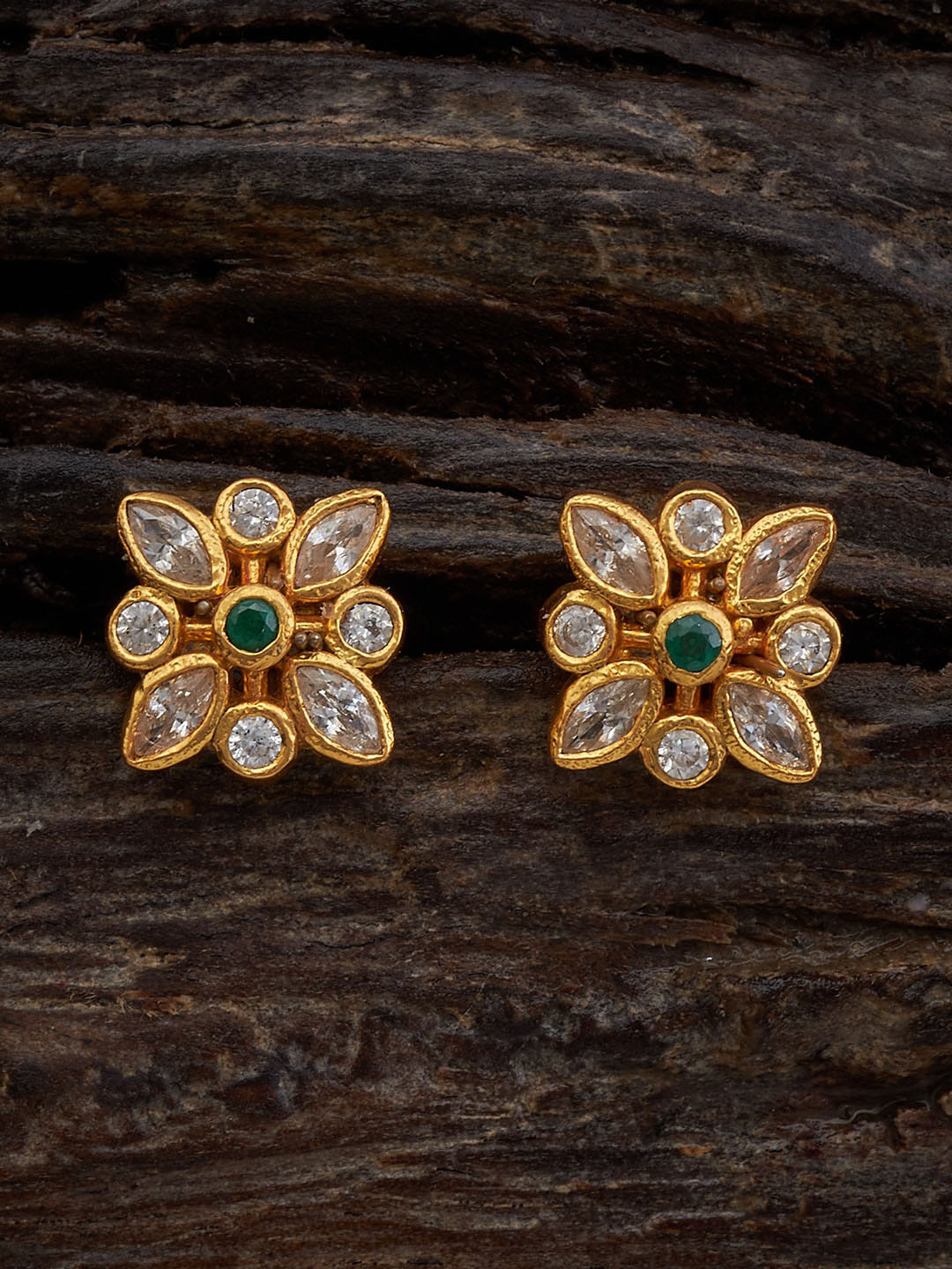 

Kushal's Fashion Jewellery Gold-Plated 92.5 Pure Silver Studs Earrings