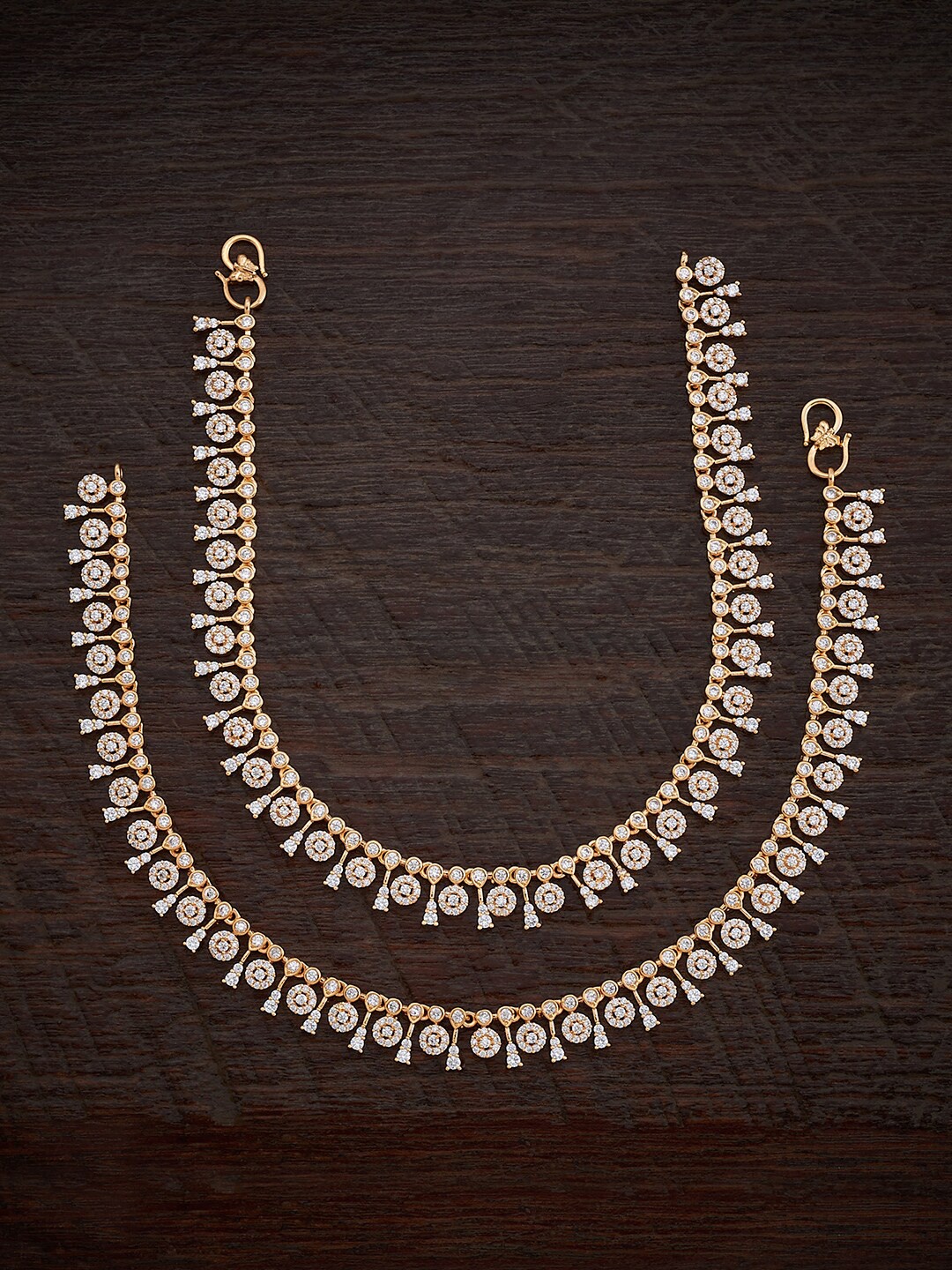 

Kushal's Fashion Jewellery Gold-Plated Artificial Stones Anklet