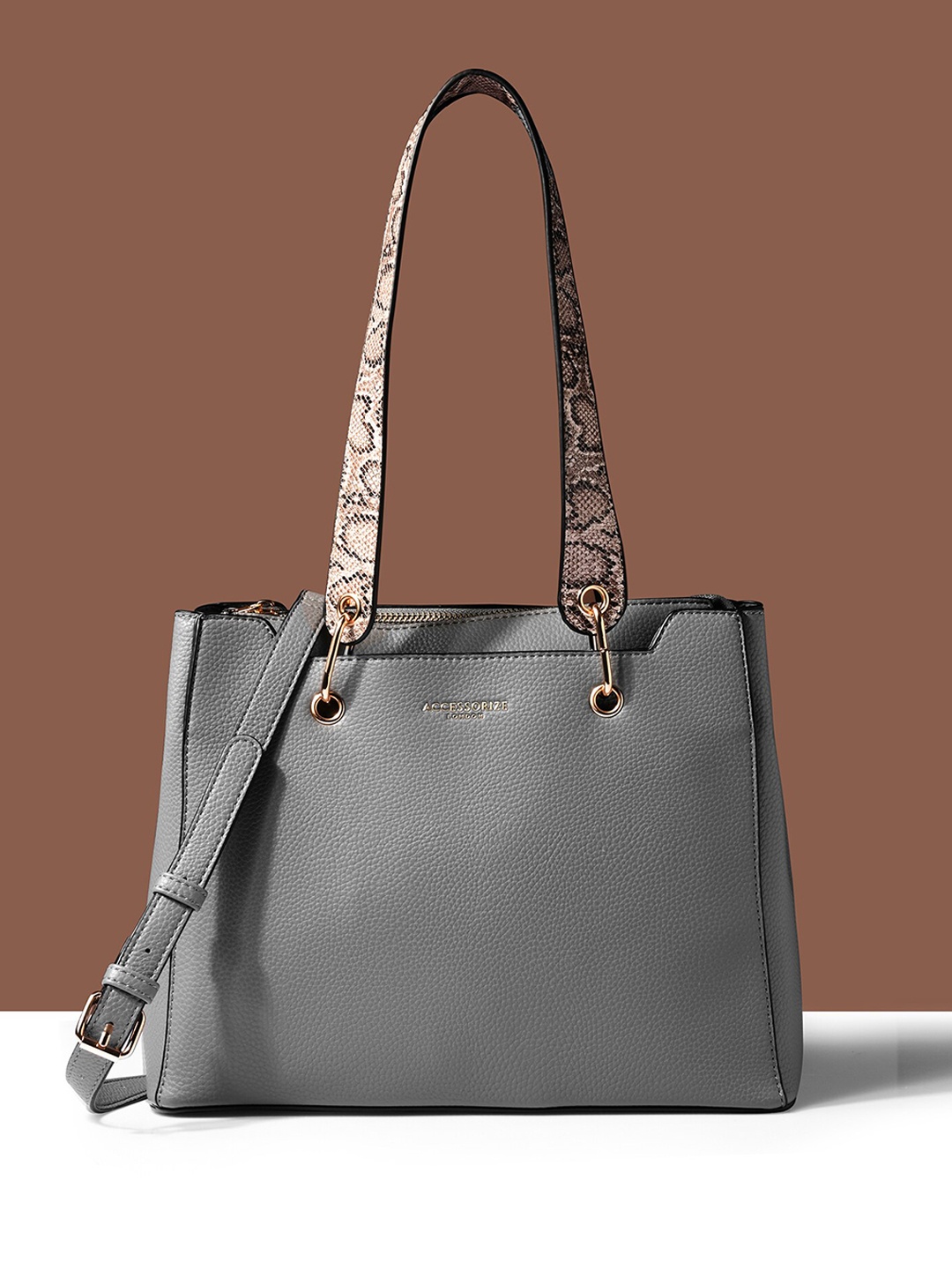 

Accessorize Textured Structured Handheld Bag, Grey