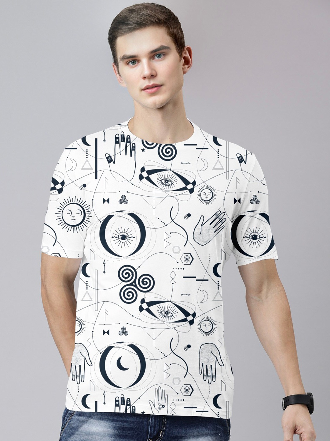 

Huetrap Graphic Printed Pure Cotton T-shirt, White
