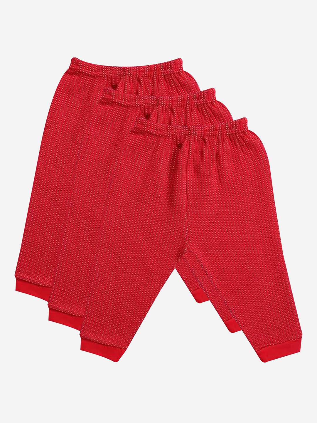 

Bodycare Kids Infant Boys Pack Of 3 Embroidered Cotton Thermal Bottoms, Red