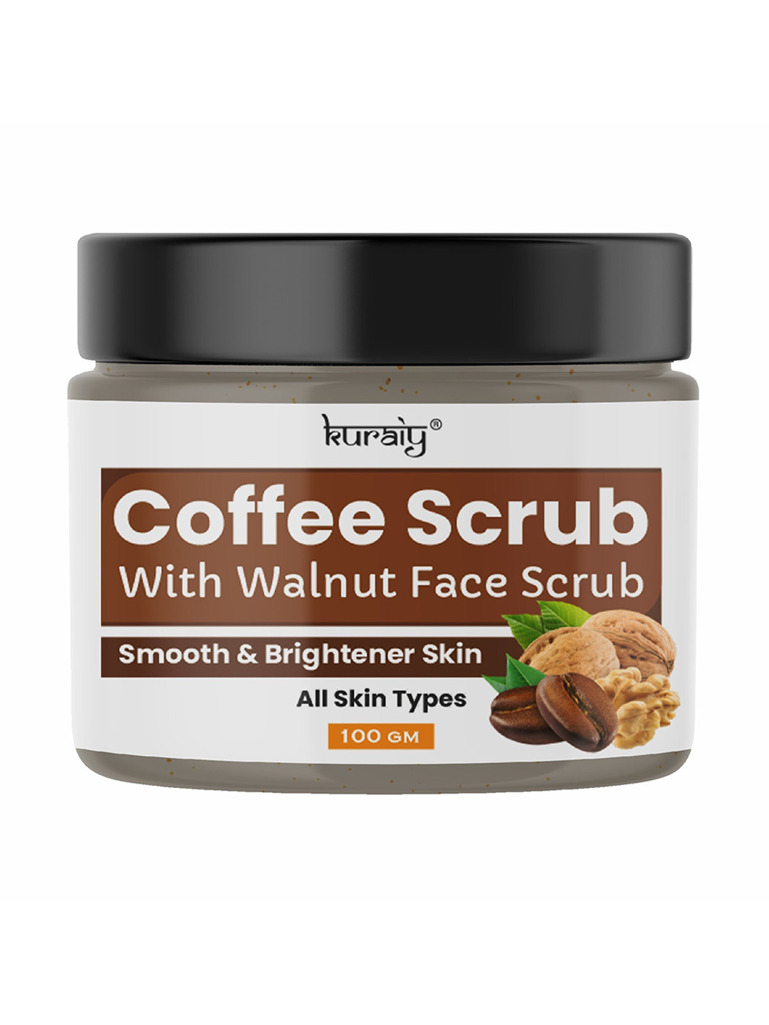 

KURAIY Coffee Walnut Face Scrub - 100g, White