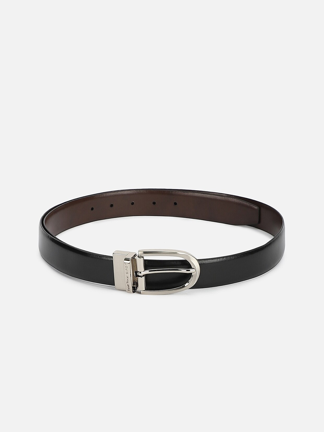 

Louis Philippe Men Textured Leather Reversible Formal Belt, Black