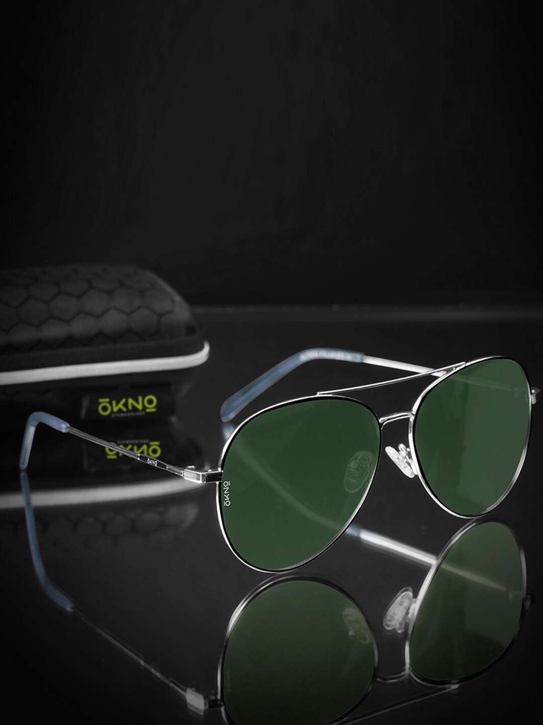 

OKNO Wren Unisex Aviator Sunglasses with Polarised Lens OKWrenSntC1, Green