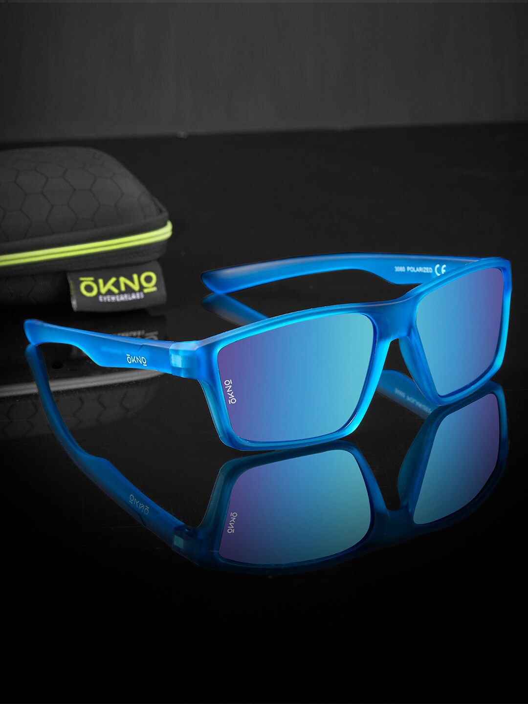 

OKNO Unisex Rectangle Sunglasses With Polarised Lens OKNorgFKC4, Blue