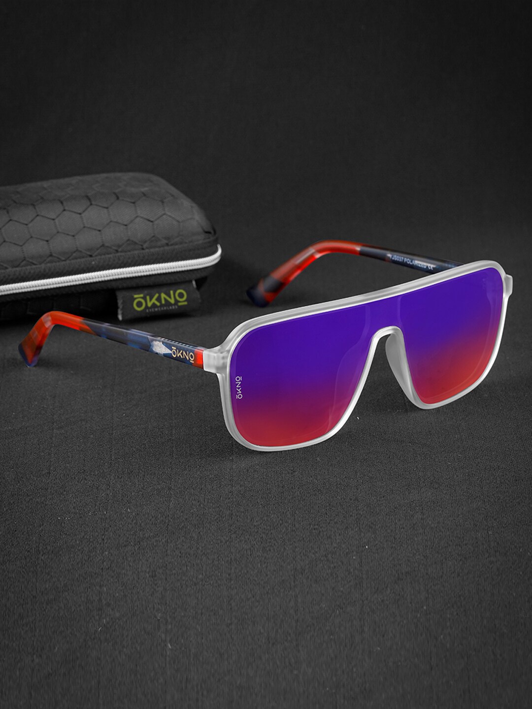 

OKNO Unisex Shield Sunglasses with Polarised Lens OKRyftJFC1, Blue