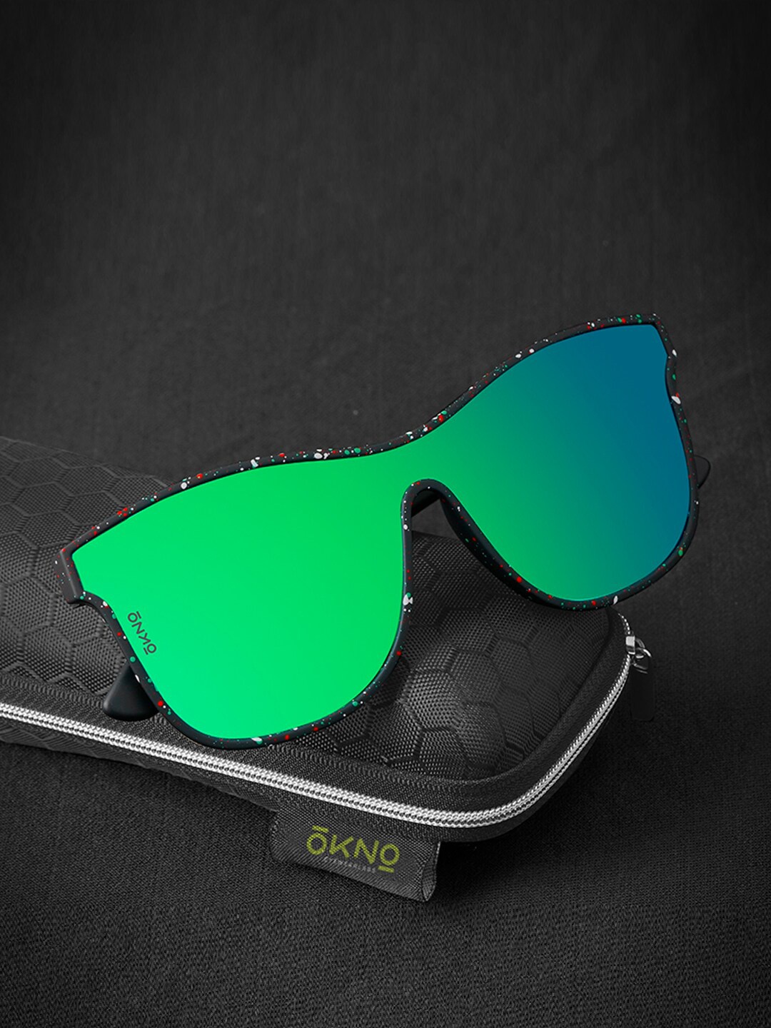 

OKNO Unisex Rectangle Sunglasses with Polarised Lens OKNorvikJFC3, Green