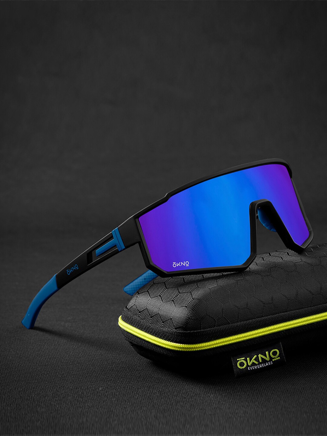 

OKNO Unisex Shield Sunglasses with Polarised Lens OKRykerFKC5, Blue
