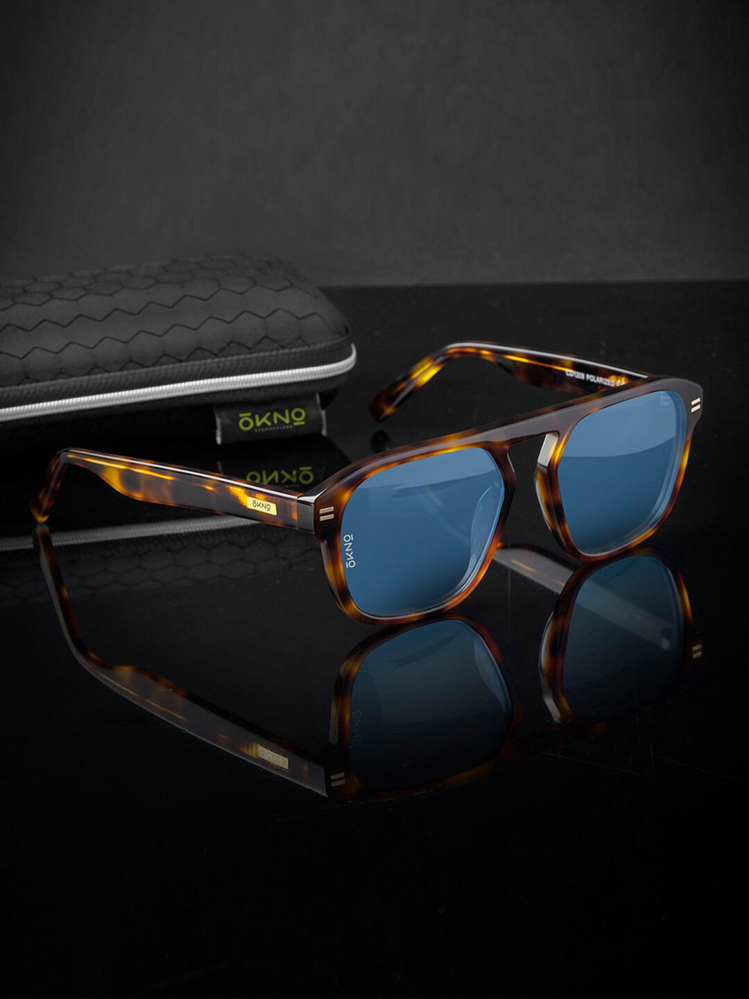 

OKNO Rayne Unisex Square Sunglasses with Polarised Lens OKRayneMBC2, Blue