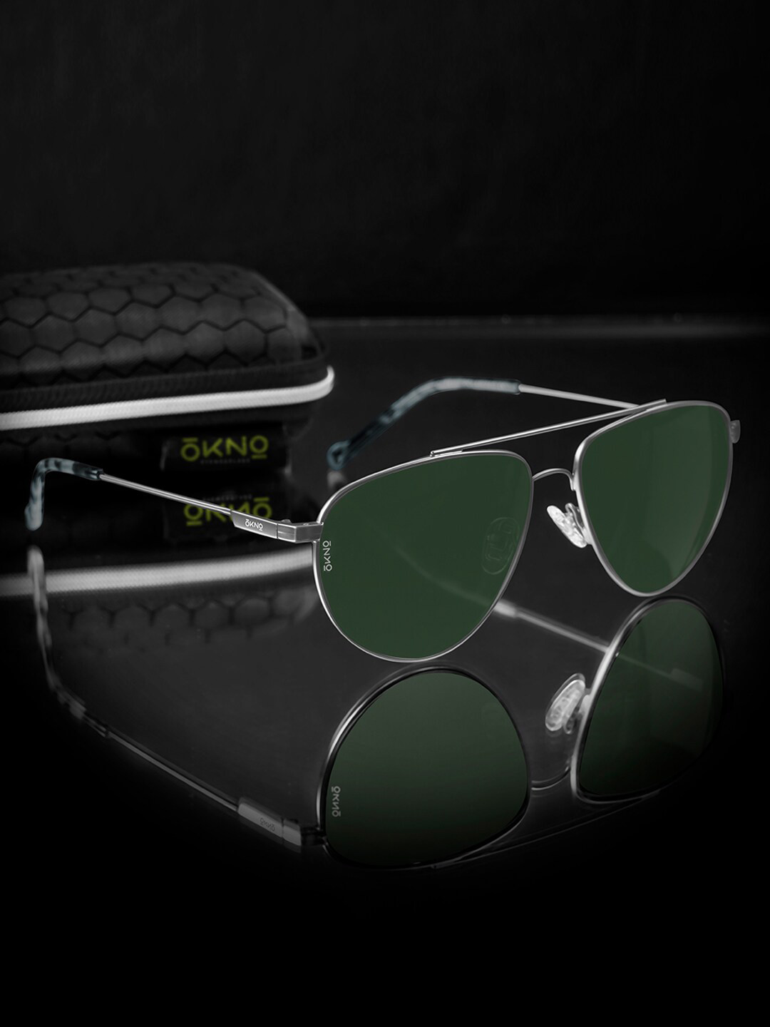 

OKNO Unisex Oval Sunglasses with Polarised Lens OKRenSntC4, Green