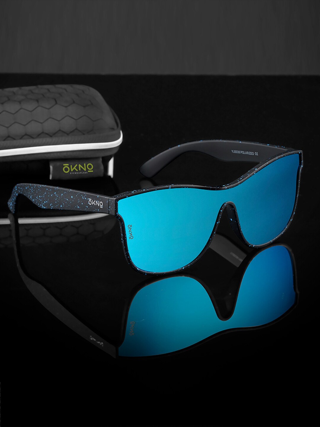 

OKNO Norvik Unisex Rectangle Sunglasses with Polarised Lens OKNorvikJFC4, Blue