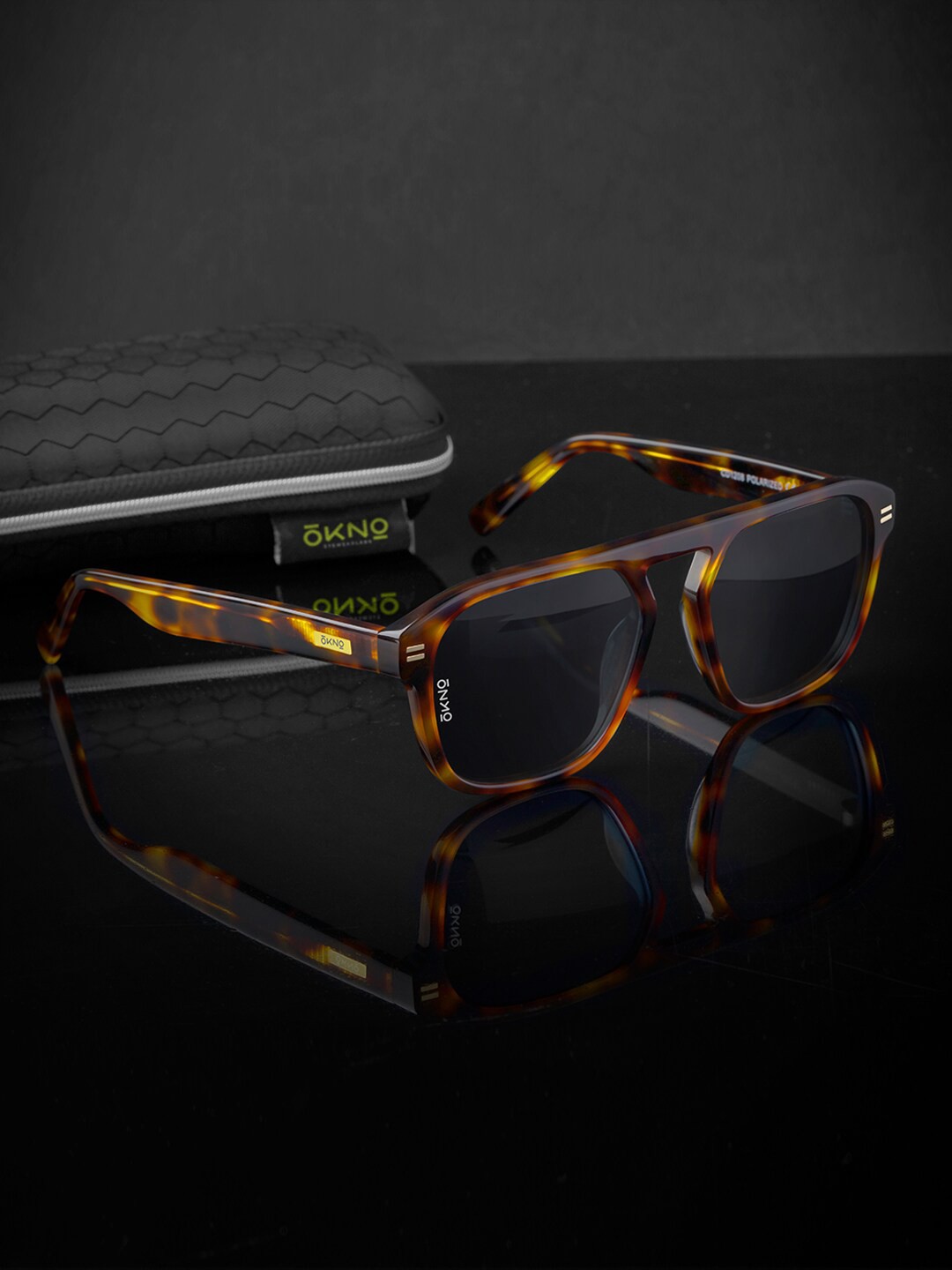 

OKNO Unisex Square Sunglasses with Polarised Lens OKRayneMBC8, Black