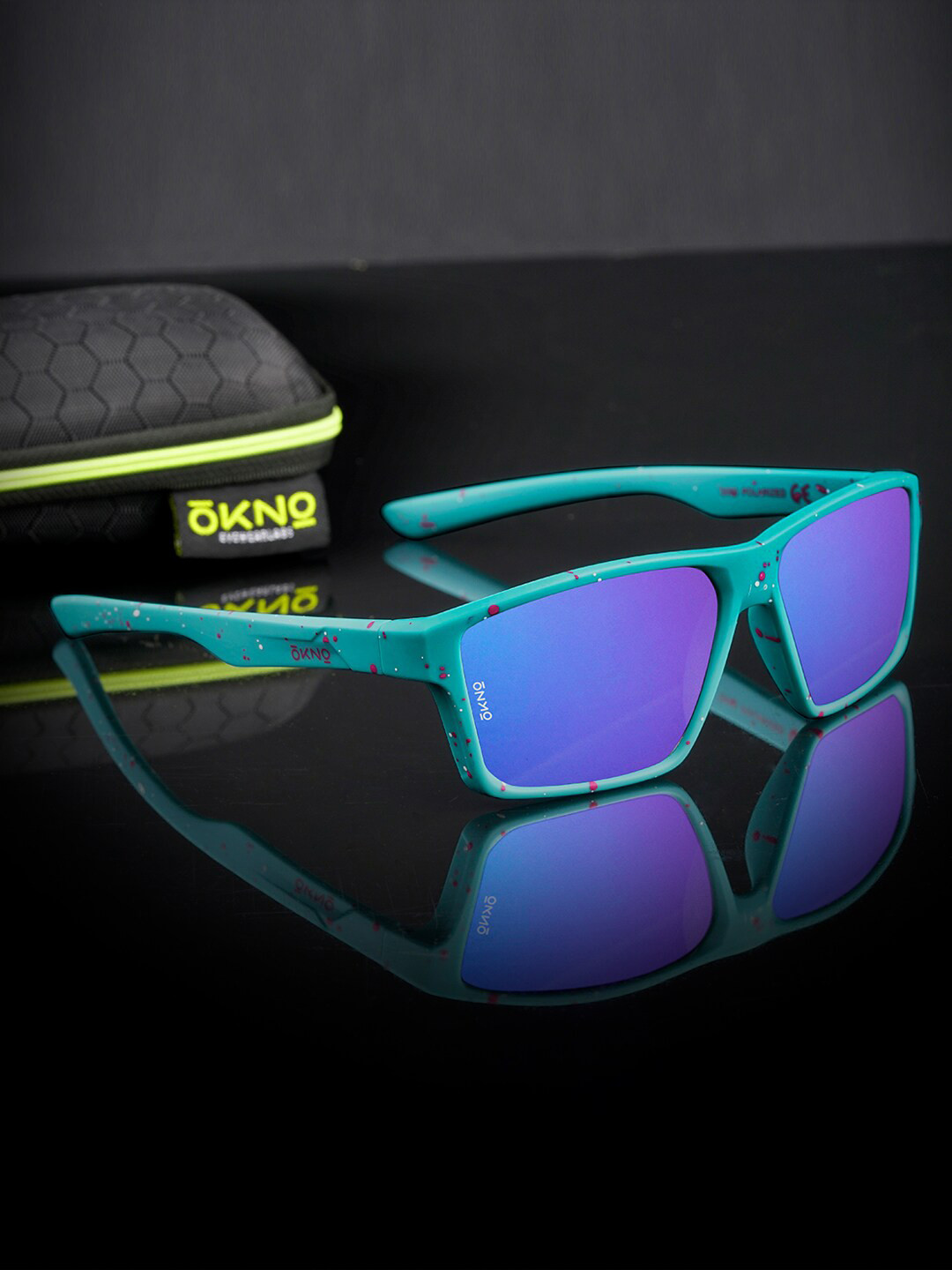 

OKNO Unisex Rectangle Sunglasses with Polarised Lens OKNorgFKC11, Blue