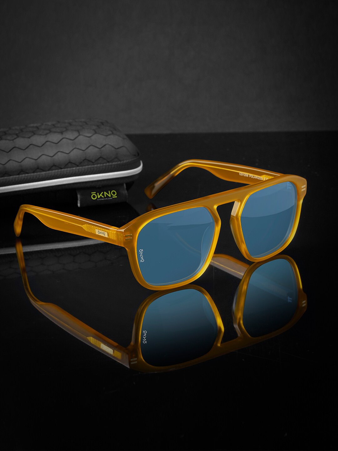 

OKNO Unisex Square Sunglasses with Polarised Lens OKRayneMBC6, Blue