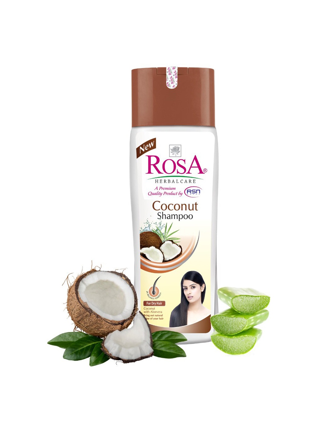 

ROSA Coconut Shampoo With Coconut and Aloe Vera For Dry Hair For Deeply Moisturizes-500ml, Cream