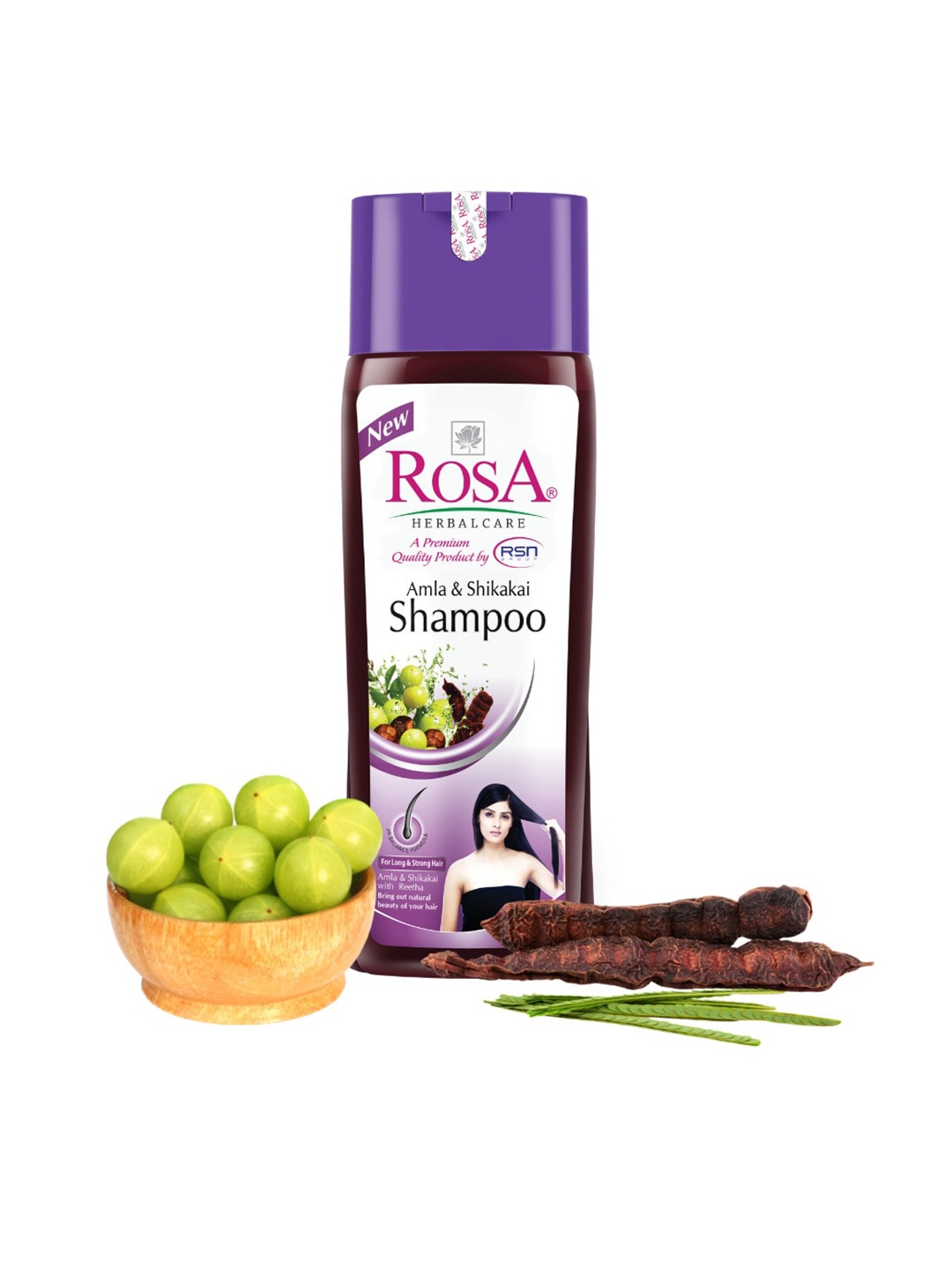 

ROSA Amla & Shikakai Shampoo With Reetha For Long & Strong Hair-1000ml, Purple