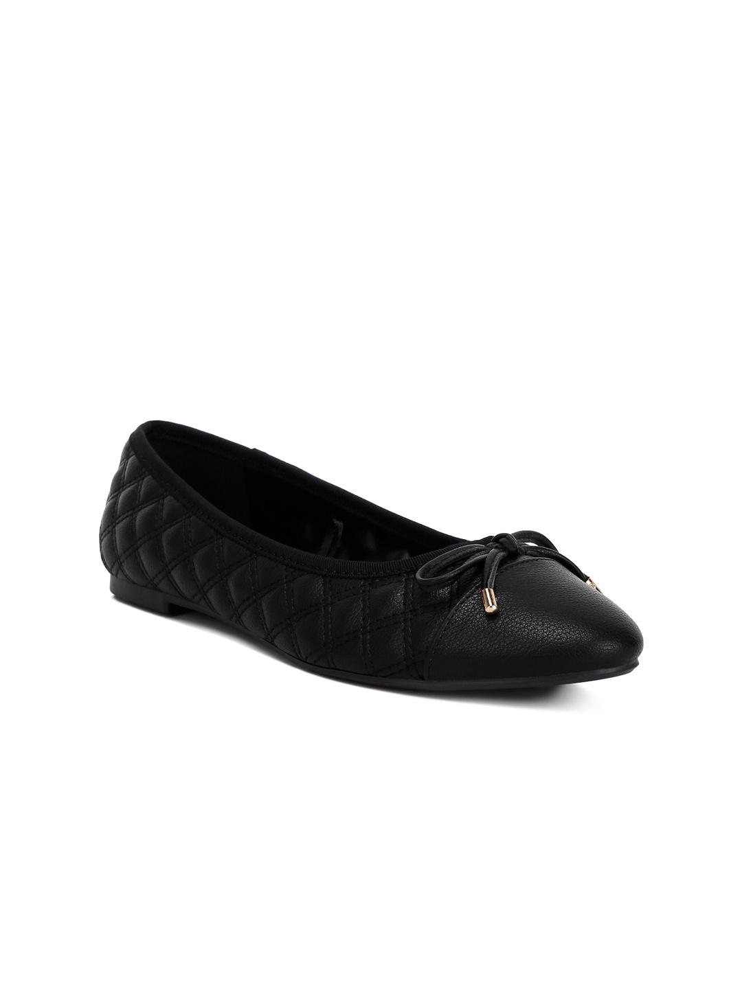 

London Rag Textured Round Toe Ballerinas, Black