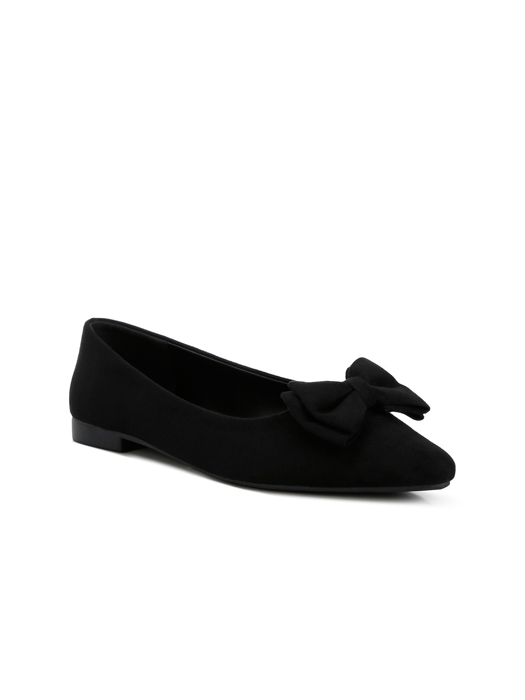 

London Rag Pointed Toe Ballerinas With Bow, Black