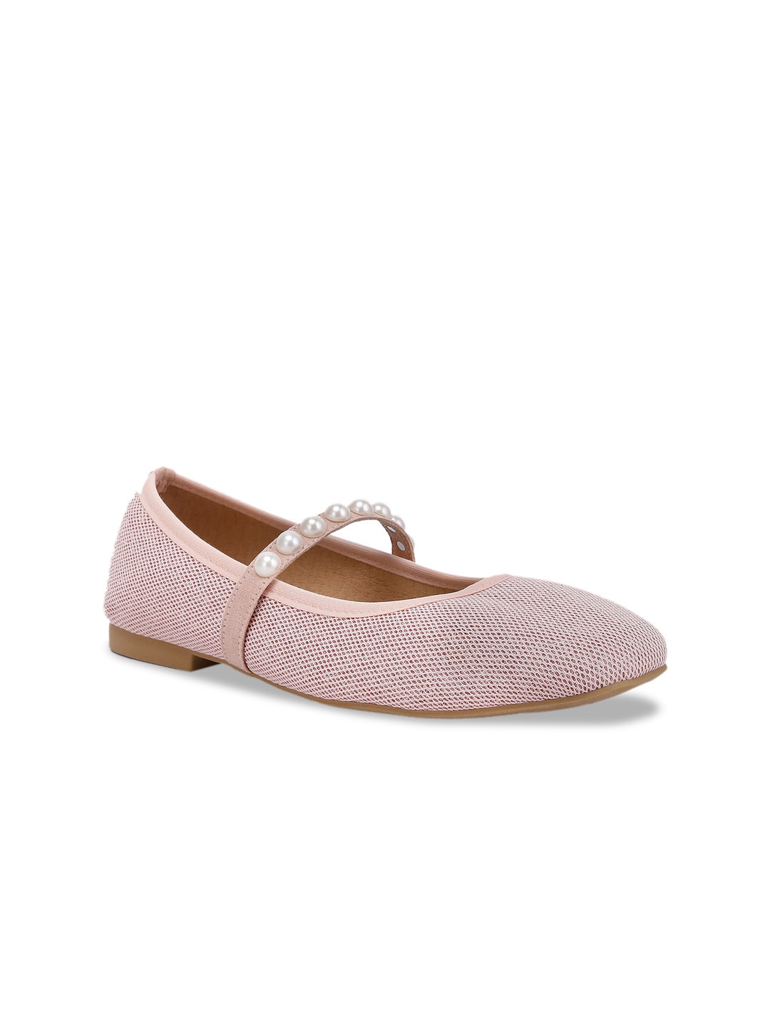 

London Rag Women Textured Round Toe Ballerinas, Pink