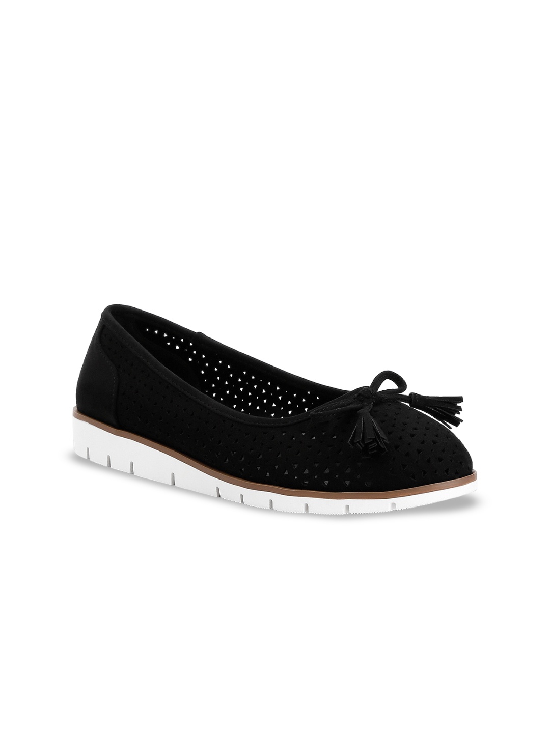 

London Rag Round Toe Suede Ballerinas, Black