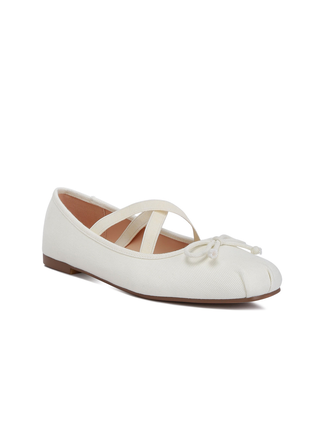 

London Rag Round Toe Ballerinas, Beige