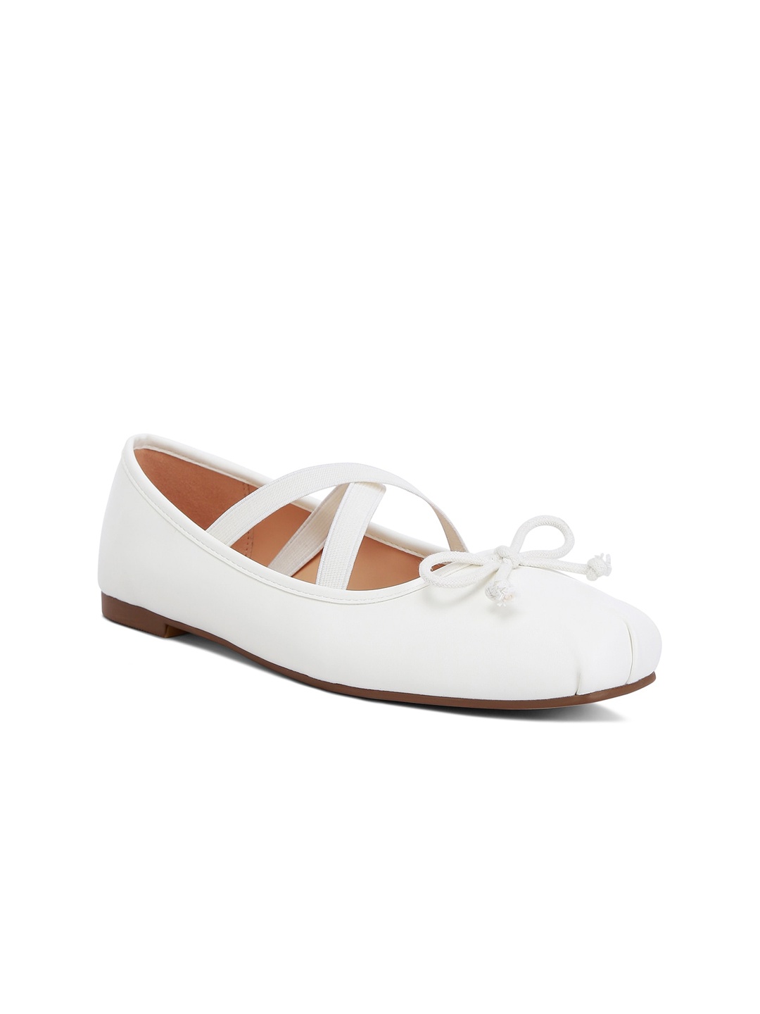 

London Rag White Round Toe Ballerinas