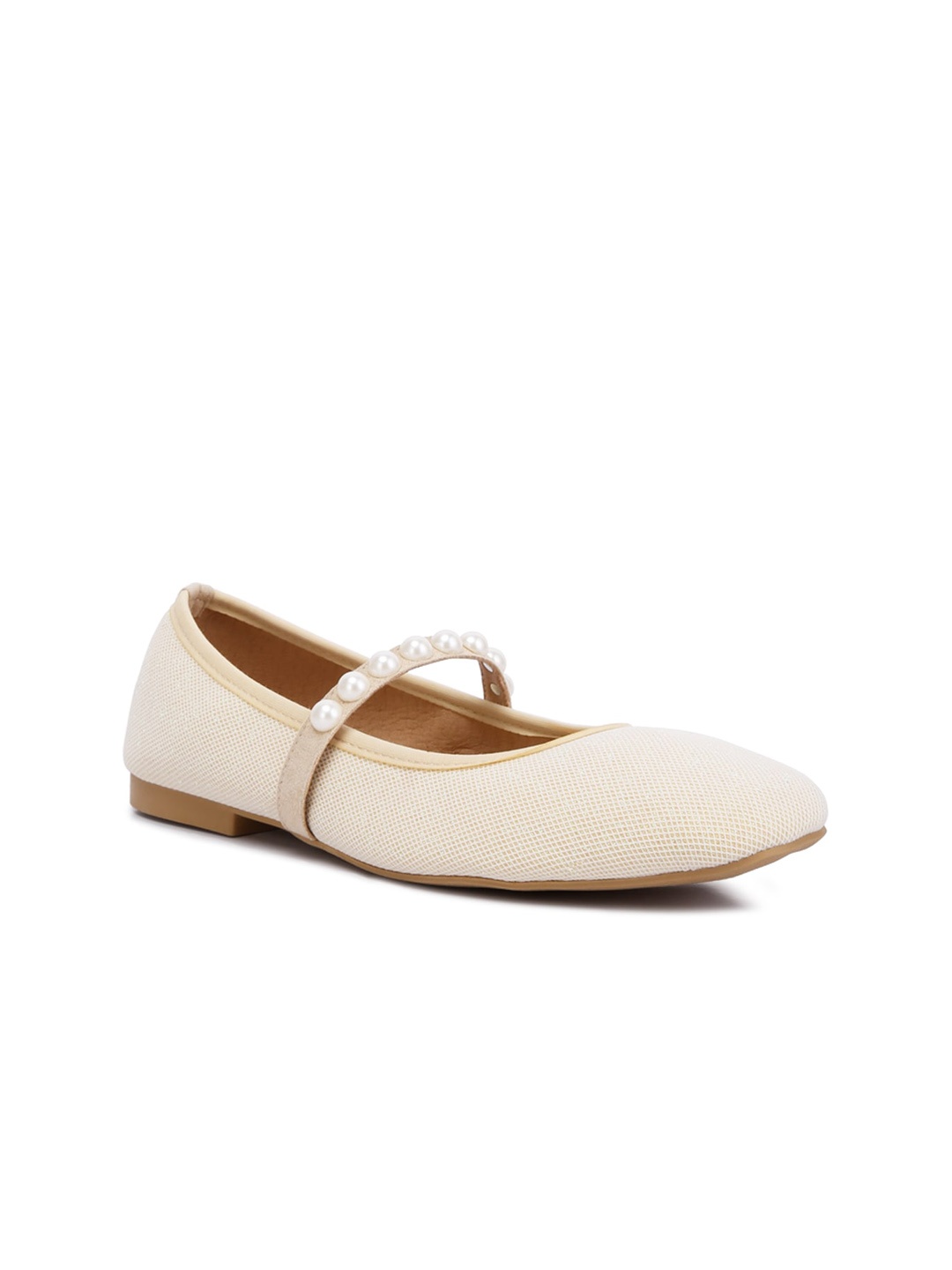 

London Rag Embellished Round Toe Ballerinas, Beige