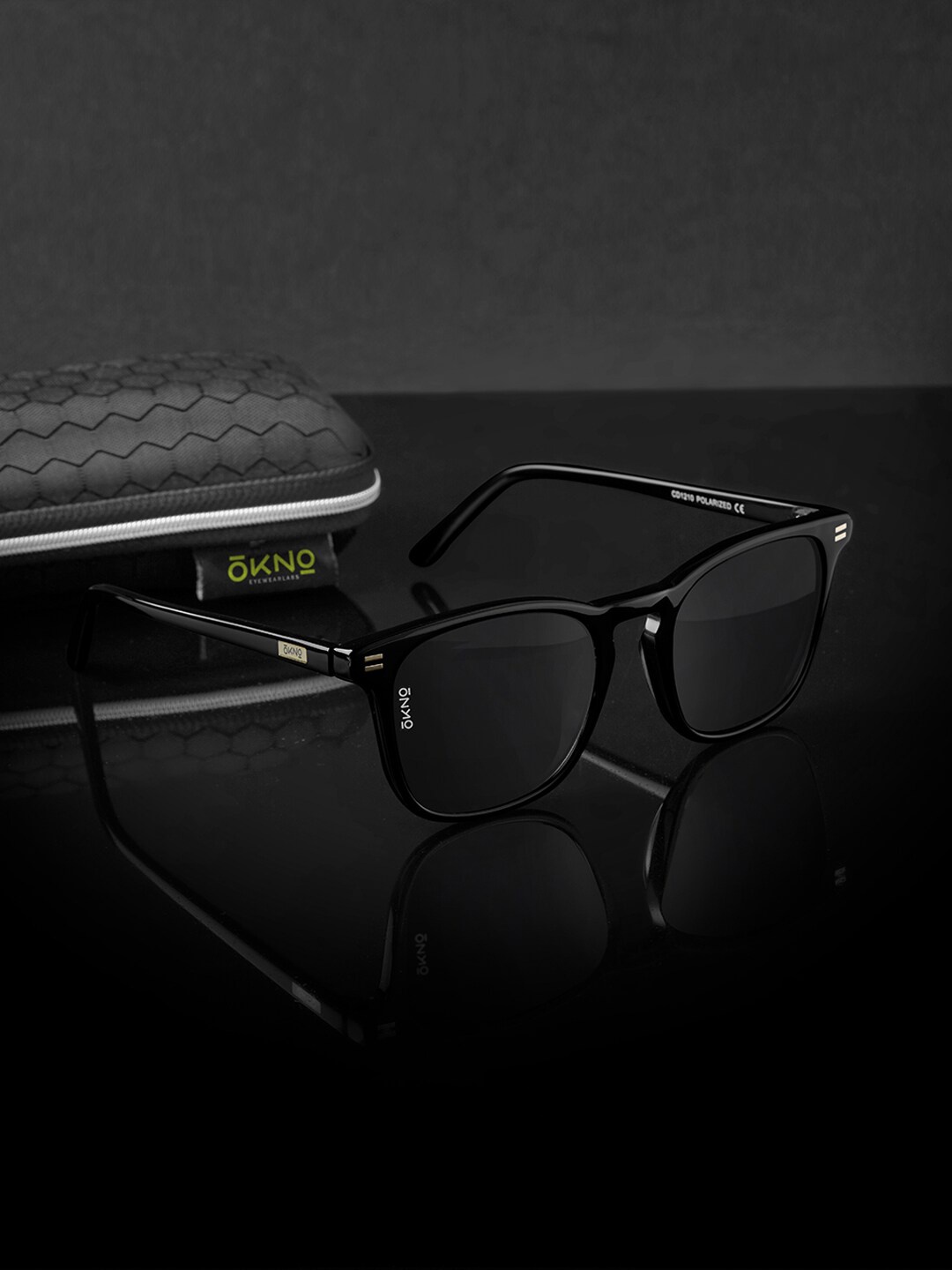 

OKNO Unisex Square Sunglasses With Polarised Lens OKNOCarterMBC3, Black