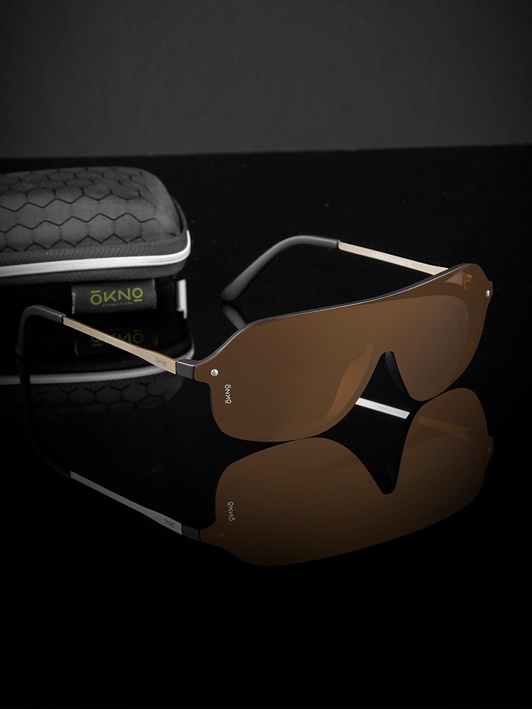 

OKNO Unisex Rectangle Sunglasses with Polarised Lens OKNOSkyeJHC1, Brown