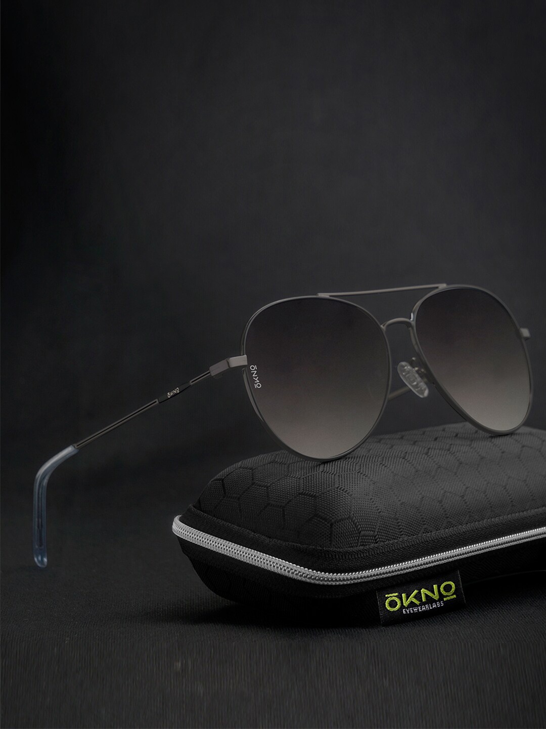 

OKNO Wren Unisex Aviator Sunglasses with Polarised Lens OKNOWrenSntC2, Black