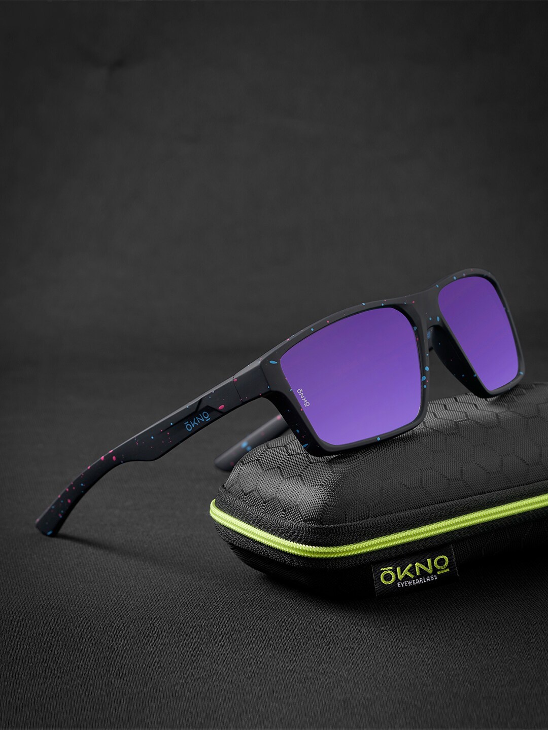 

OKNO Unisex Rectangle Sunglasses With Polarised Lens OKNONorgFKC5, Purple
