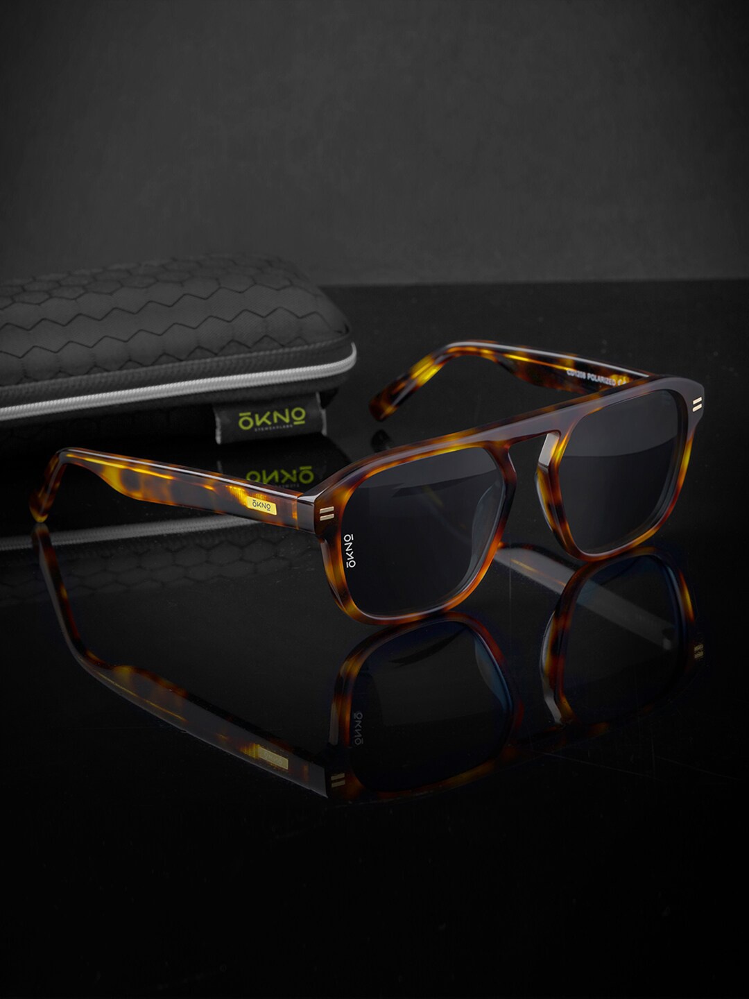 

OKNO Unisex Square Sunglasses with Polarised Lens OKNORayneMBC8, Black